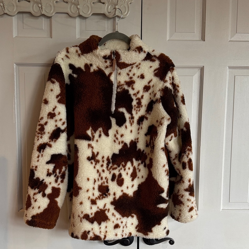 Cozy Brown and Cream women’s fuzzy Jacket